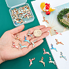 48Pcs 8 Colors Alloy Enamel Pendants ENAM-FH0001-16-NR-4