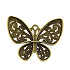 Tibetan Style Alloy Filigree Butterfly Pendants TIBEP-S282-AB-FF-2