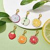 Fruits Theme Alloy Enamel Pendant Decorations HJEW-JM01358-4