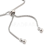 Brass Pave Clear Cubic Zirconia Rectangle Box Chain Slider Bracelets BJEW-YWC0002-05B-P-3