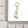 Brass Natural Pearl Keychain Clasps KK-M301-18G-3