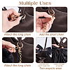 4Pcs Aluminium Bag Extender Chains & Pendant Decoration HJEW-FG00045-3