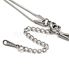 304 Stainless Steel Round Snake Chains Double Layer Necklaces BJEW-K257-03P-4