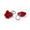 Faceted Transparent Glass Charms GLAA-T024-06I-3