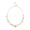 304 Stainless Steel Tree of Life and Nuggets Natural Ametrine Pendant Bib Necklaces for Women NJEW-JN05665-3