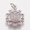 Brass Micro Pave Cubic Zirconia Charms ZIRC-E147-34P-1