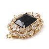 Brass with K9 Glass & Rhinestone Pendants KK-C024-07KCG-02-3