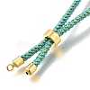 Braided Cotton Cord Slider Bracelet Making MAK-R001-01G-27-2