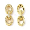 Rack Plating Brass Micro Pave Clear Cubic Zirconia Fold Over Clasps KK-G448-04G-2
