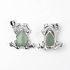 Frog Natural Green Aventurine Pendants G-L455-B02-2