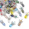 48Pcs 12 Color Electroplate Glass Pendants PALLOY-AB00111-1