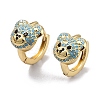 Bear Rack Plating Brass Cubic Zirconia Hoop Earrings for Women EJEW-K245-02G-2