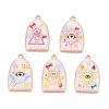 Printed Rack Plating Alloy Enamel Pendants ENAM-T020-03F-1