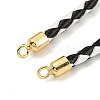Leather Braided Cord Link Bracelets MAK-K022-01G-08-2