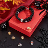 8Pcs 4 Colors Brass Micro Pave Cubic Zirconia Beads KK-PH0006-30-5