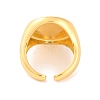 Round with Tulip Brass Enamel Open Cuff Rings RJEW-U009-05A-G-3