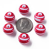 Opaque Striped Acrylic Beads MACR-S373-27B-03-4