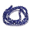 Electroplate Glass Beads Strands LS-EGLA-R016-4m-1-4
