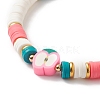 4Pcs 4 Style Handmade Polymer Clay Heishi Stretch Bracelets Set BJEW-TA00237-6