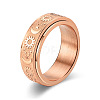 Star & Moon & Sun 304 Stainless Steel Rotatable Finger Ring PW-WG61315-13-1
