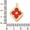 Brass Micro Pave Cubic Zirconia Acrylic Pendants ZIRC-D275-02G-02-3