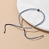 Adjustable Natural Lapis Lazuli Braided Bead Bracelets BJEW-F391-A10-1
