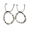 6mm Round Natural Tree Agate Braided Bead Bracelets BJEW-C067-01A-01-1