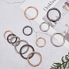 WADORN 12Pcs 6 Styles Zinc Alloy Spring Gate Rings FIND-WR0007-08-7