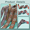 AHADERMAKER 14M 2 Colors Ethnic Style Embroidery Polyester Ribbons OCOR-GA0001-53-8