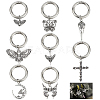 16Pcs 8 Style Cross/Butterfly/Moon Alloy Shoe Decoration HJEW-AB00624-1