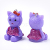 Resin Kitten Pendants X-RESI-T021-01-3