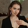30Pcs 5 Style Natural Round Gemstone Pendant Decorations HJEW-AR0001-03-5
