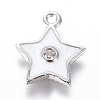 Brass Micro Pave Clear Cubic Zirconia Charms KK-F807-14-2