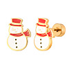 304 Stainless Steel White Enamel Christmas Cartilage Earrings for Women FS-WG5C804-01-1