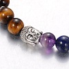 Stretch Buddhist Jewelry Multi-Color Gemstone Chakra Bracelets X-BJEW-JB01687-01-2