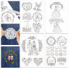 4 Sheets 11.6x8.2 Inch Stick and Stitch Embroidery Patterns DIY-WH0455-118-1