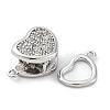 Brass Micro Pave Clear Cubic Zirconia Box Clasps KK-C075-24P-2