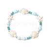 Dyed Synthetic Turquoise & Natural Howlite Beads Bracelets for Women BJEW-JB11794-01-2