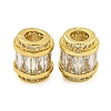 Rack Plating Brass Micro Pave Cubic Zirconia European Beads KK-F089-31G-08-1