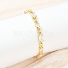 Brass Micro Pave Clear Cubic Zirconia Link Bracelets for Women BJEW-F504-06G-1