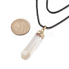 Natural Quartz Crystal Pendant Necklaces NJEW-JN04840-3