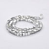 Half Plated Clear Glass Faceted Cube Beads Strands GLAA-A031-6mm-HP02-2