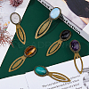 Oval Natural Rose Quartz & Tiger Eye & Black Stone & Amethyst & Agate & Opalite Bookmark AJEW-DC00018-5