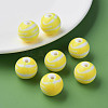 Opaque Striped Acrylic Beads MACR-S373-27B-06-5