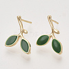 Brass Enamel Stud Earring Findings KK-T050-63G-NF-1