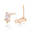 Brass Stud Earring Findings X-KK-T038-492C-2
