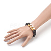 Natural Lava Rock Beads Couples Stretch Bracelets Sets BJEW-JB03880-7