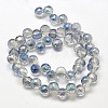 Half Rainbow Plated Electroplate Glass Beads Strands X-EGLA-J129-HR01-2
