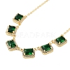 Rack Plating Brass Micro Pave Cubic Zirconia Necklaces NJEW-M215-02G-04-1