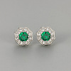 Valentine's Day Brass Clear Cubic Zirconia Stud Earrings WGA37BF-08-1